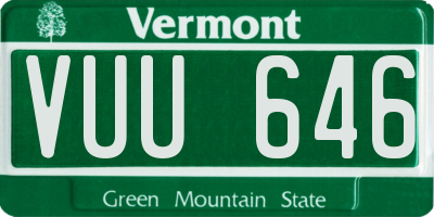 VT license plate VUU646