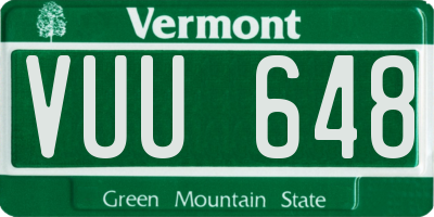 VT license plate VUU648