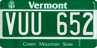 VT license plate VUU652