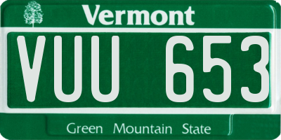 VT license plate VUU653