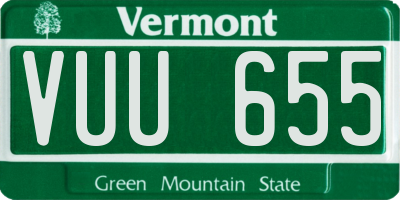 VT license plate VUU655