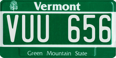 VT license plate VUU656