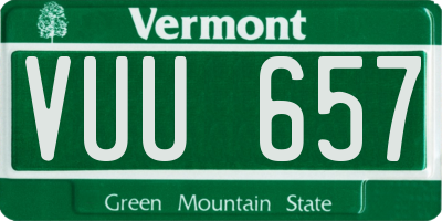 VT license plate VUU657