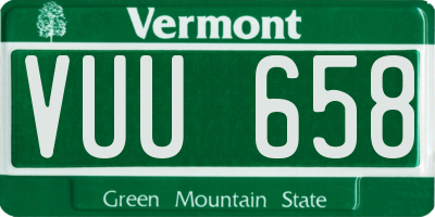 VT license plate VUU658