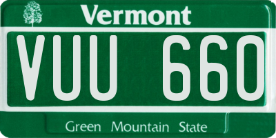 VT license plate VUU660