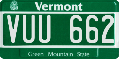VT license plate VUU662
