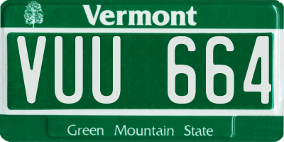 VT license plate VUU664