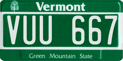 VT license plate VUU667