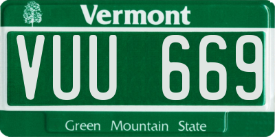 VT license plate VUU669