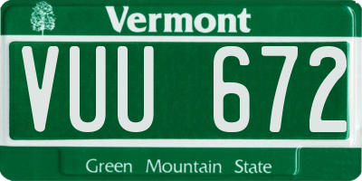 VT license plate VUU672