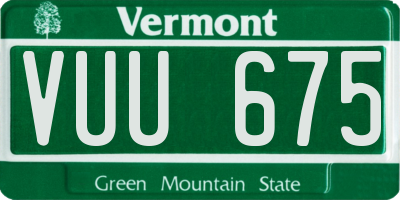 VT license plate VUU675