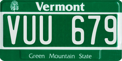 VT license plate VUU679
