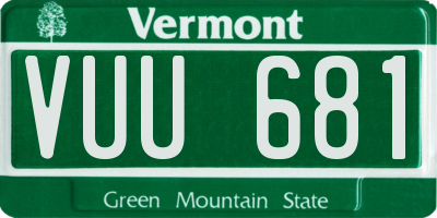 VT license plate VUU681
