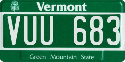 VT license plate VUU683