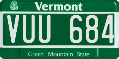 VT license plate VUU684