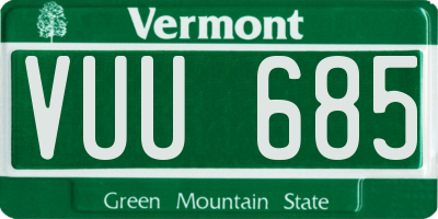 VT license plate VUU685