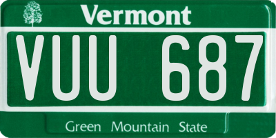 VT license plate VUU687