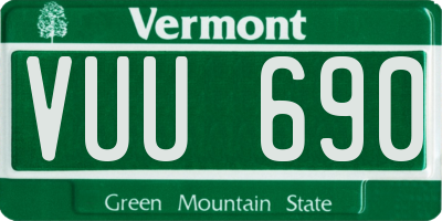 VT license plate VUU690