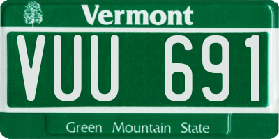 VT license plate VUU691