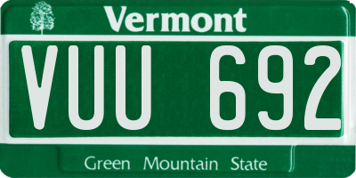 VT license plate VUU692