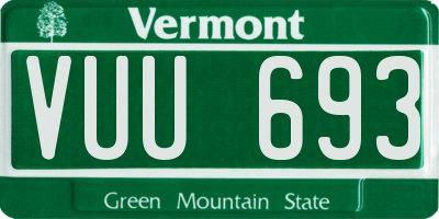 VT license plate VUU693