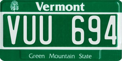 VT license plate VUU694