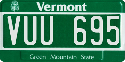 VT license plate VUU695