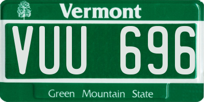 VT license plate VUU696