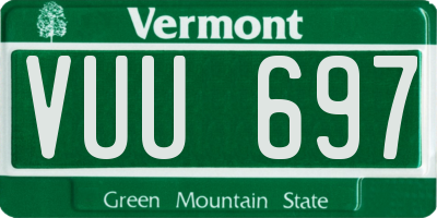 VT license plate VUU697