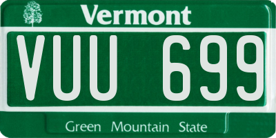 VT license plate VUU699