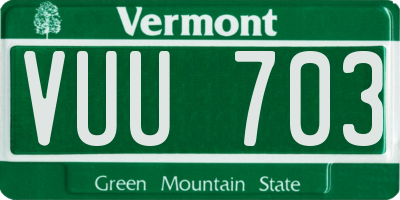 VT license plate VUU703