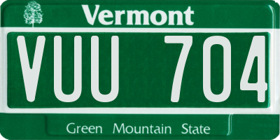 VT license plate VUU704