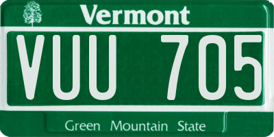 VT license plate VUU705