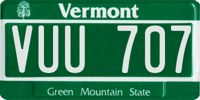 VT license plate VUU707