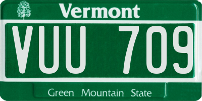 VT license plate VUU709