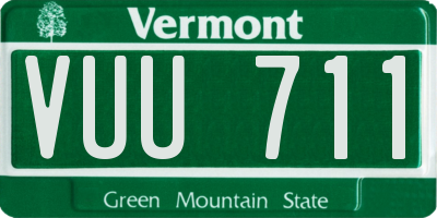 VT license plate VUU711