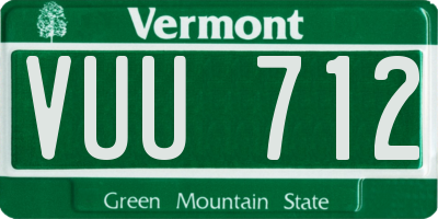 VT license plate VUU712