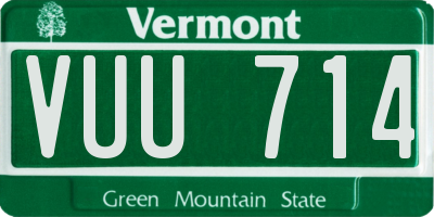 VT license plate VUU714