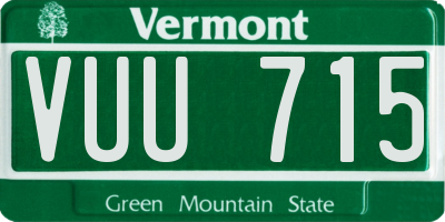 VT license plate VUU715