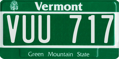 VT license plate VUU717
