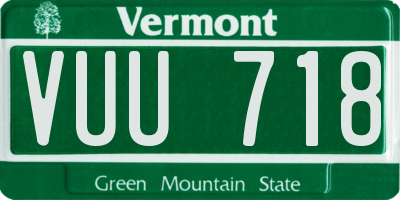VT license plate VUU718