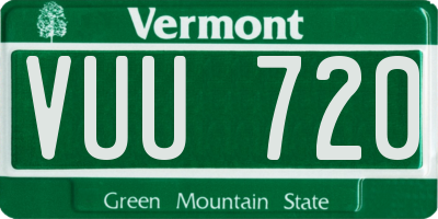 VT license plate VUU720