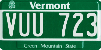 VT license plate VUU723