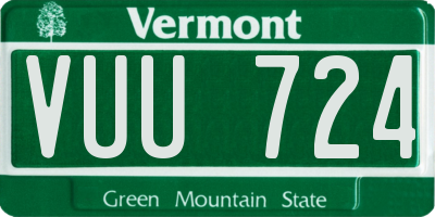 VT license plate VUU724