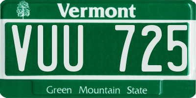 VT license plate VUU725