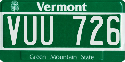 VT license plate VUU726
