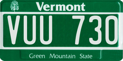 VT license plate VUU730