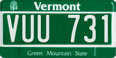 VT license plate VUU731