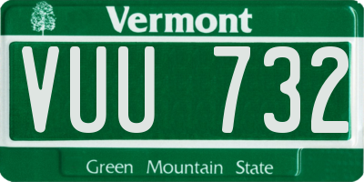 VT license plate VUU732