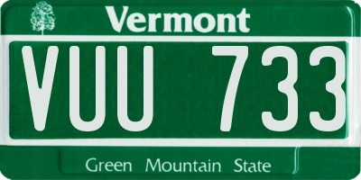 VT license plate VUU733
